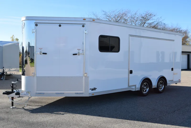 AllSport aluminum car and snowmobile hauler with wedge nose