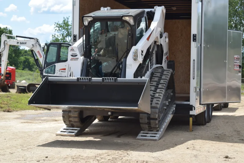 Bravo Brute enclosed equipment trailer in use